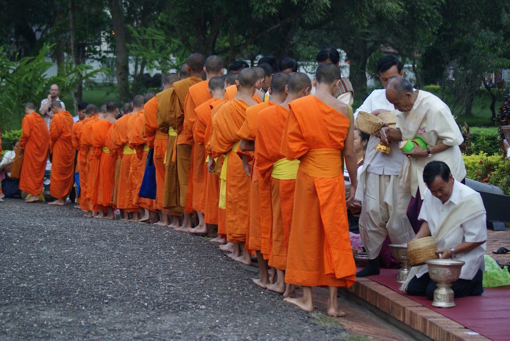 Alms Giving; Sai Bat; Luang Prabang; Laos; Monks; Saffron Monks; Out Adventures; Gay Travel; Gay Lao; Gay Adventure