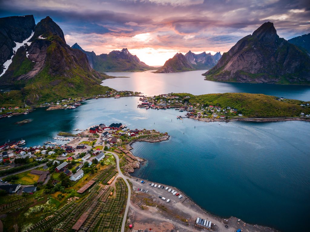 Sunset over Norway's second-largest city, Bergen.