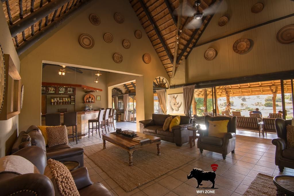 The gorgeous lounge and common area at Inyati Lodge.